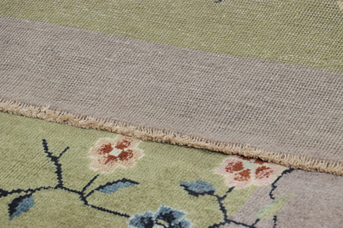 Chinese Art Deco Floral Runner Rug
