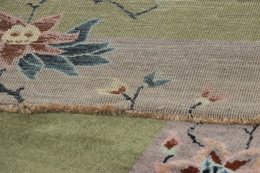 Chinese Art Deco Floral Runner Rug