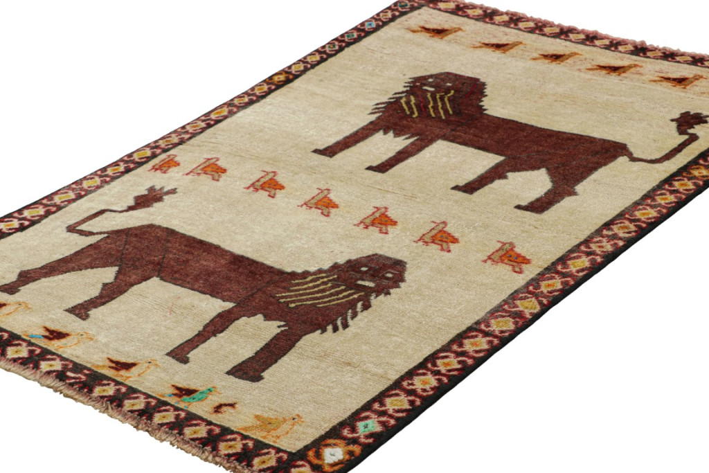 Vintage Gabbeh Pictorial Rug