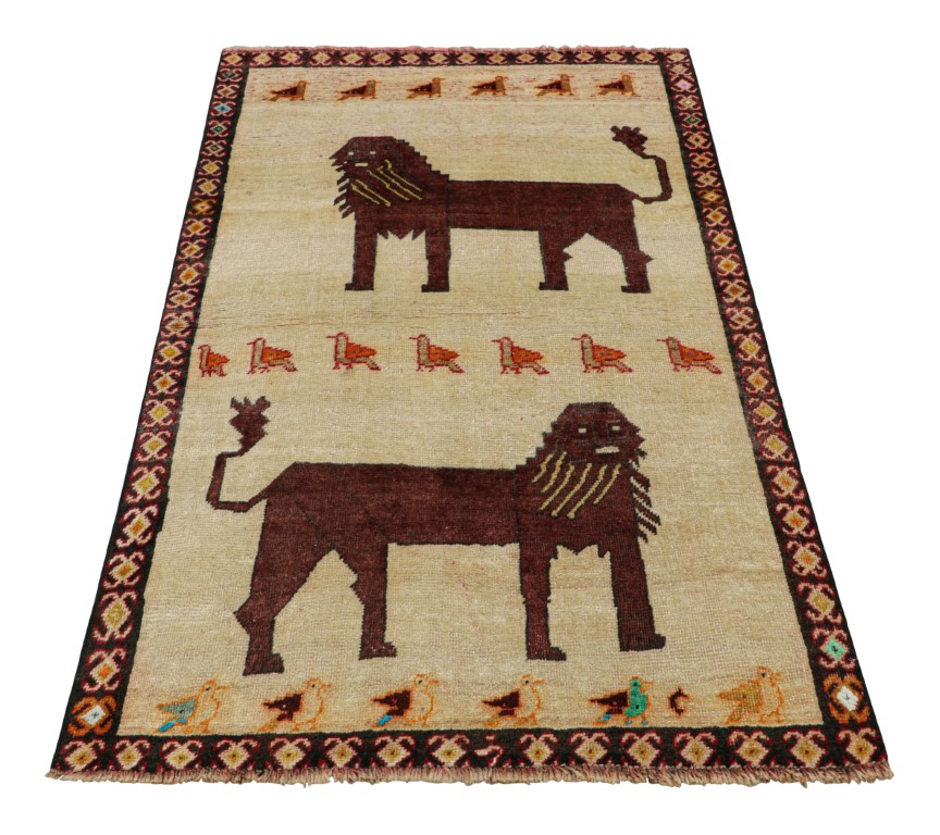 Vintage Gabbeh Pictorial Rug