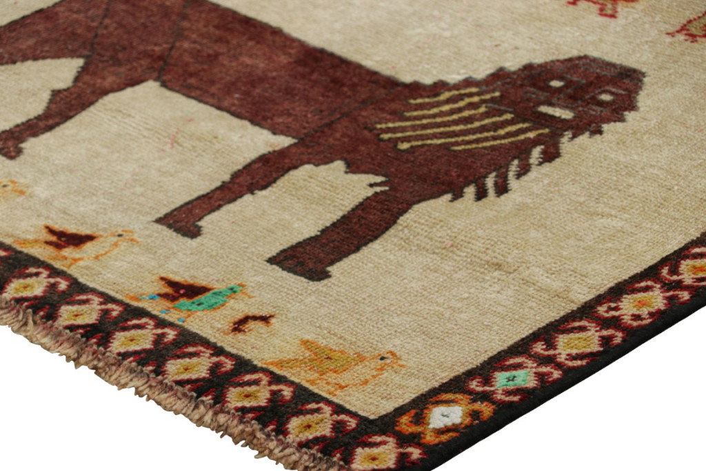 Vintage Gabbeh Pictorial Rug