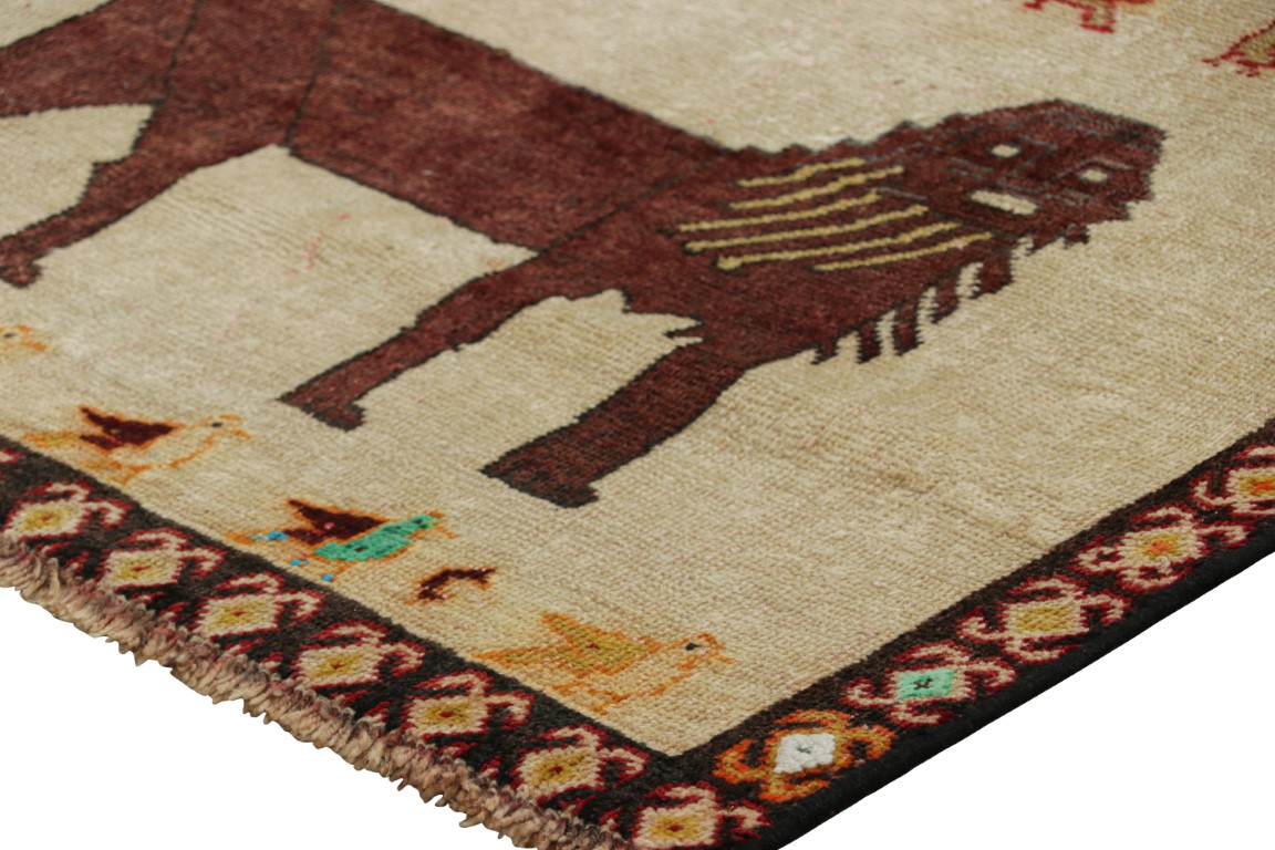 Vintage Gabbeh Pictorial Rug