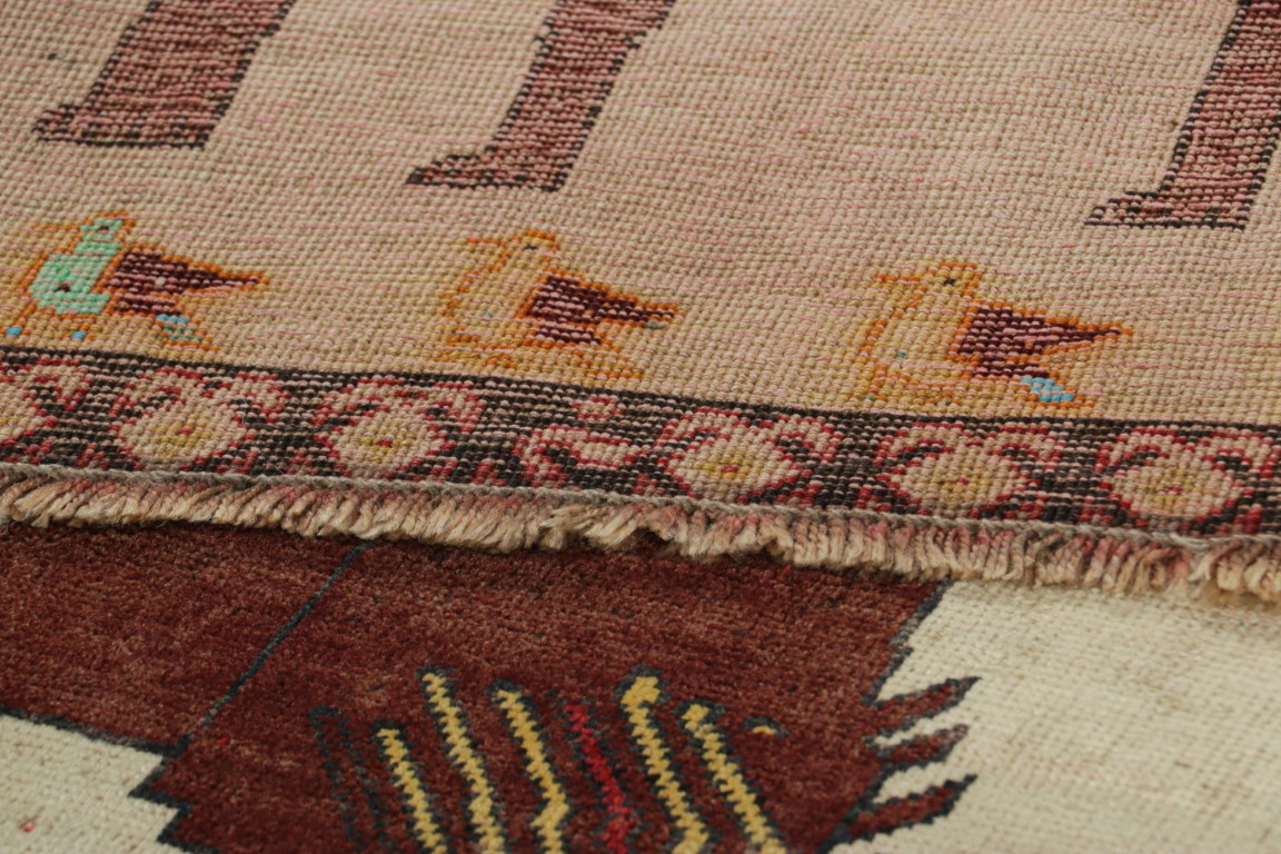Vintage Gabbeh Pictorial Rug
