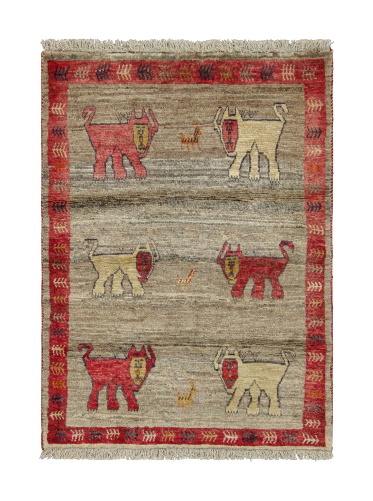 Vintage Gabbeh Pictorial Rug