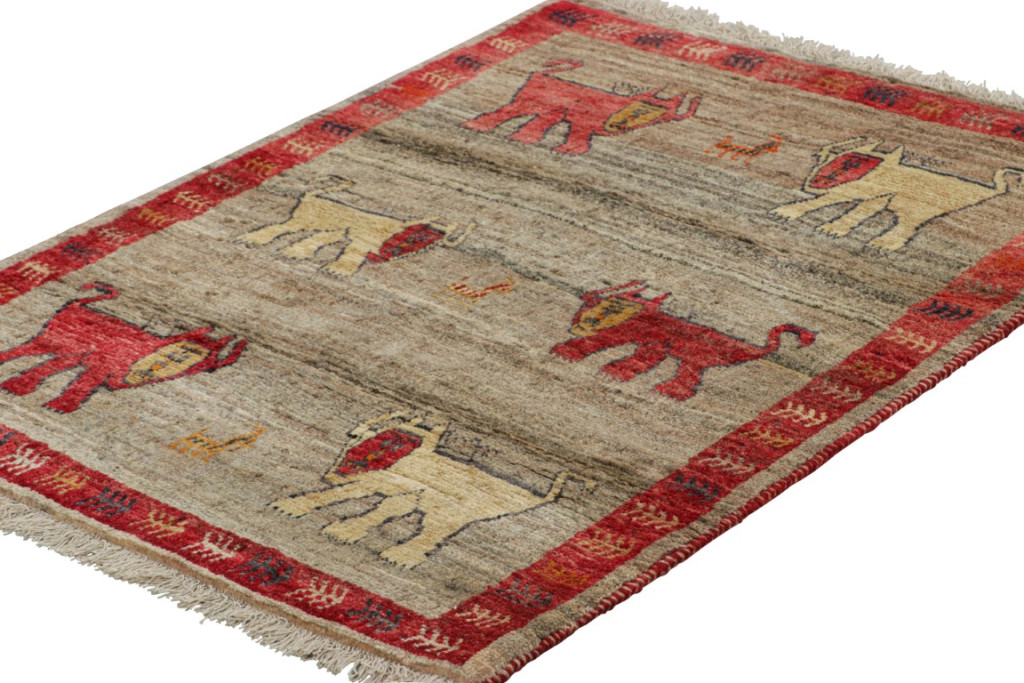 Vintage Gabbeh Pictorial Rug