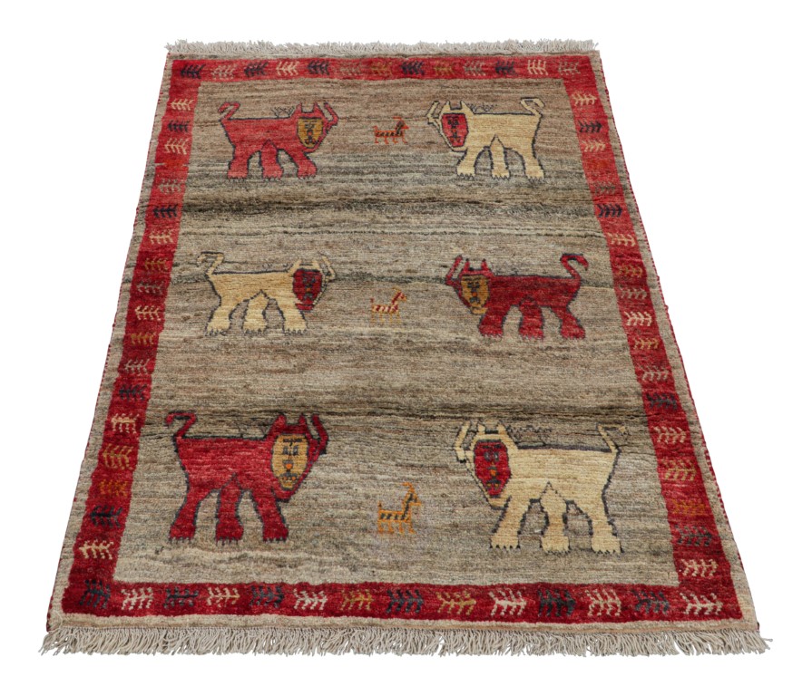 Vintage Gabbeh Pictorial Rug