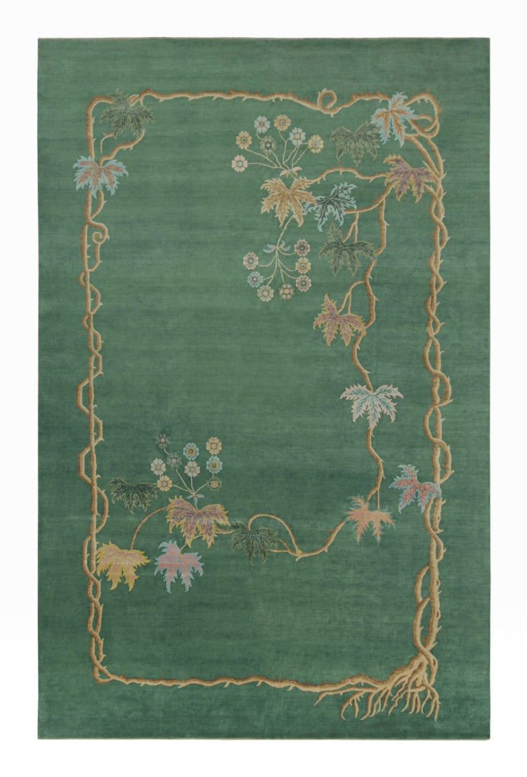 Chinese Art Deco Floral Rug