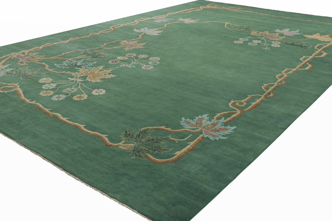 Chinese Art Deco Floral Rug