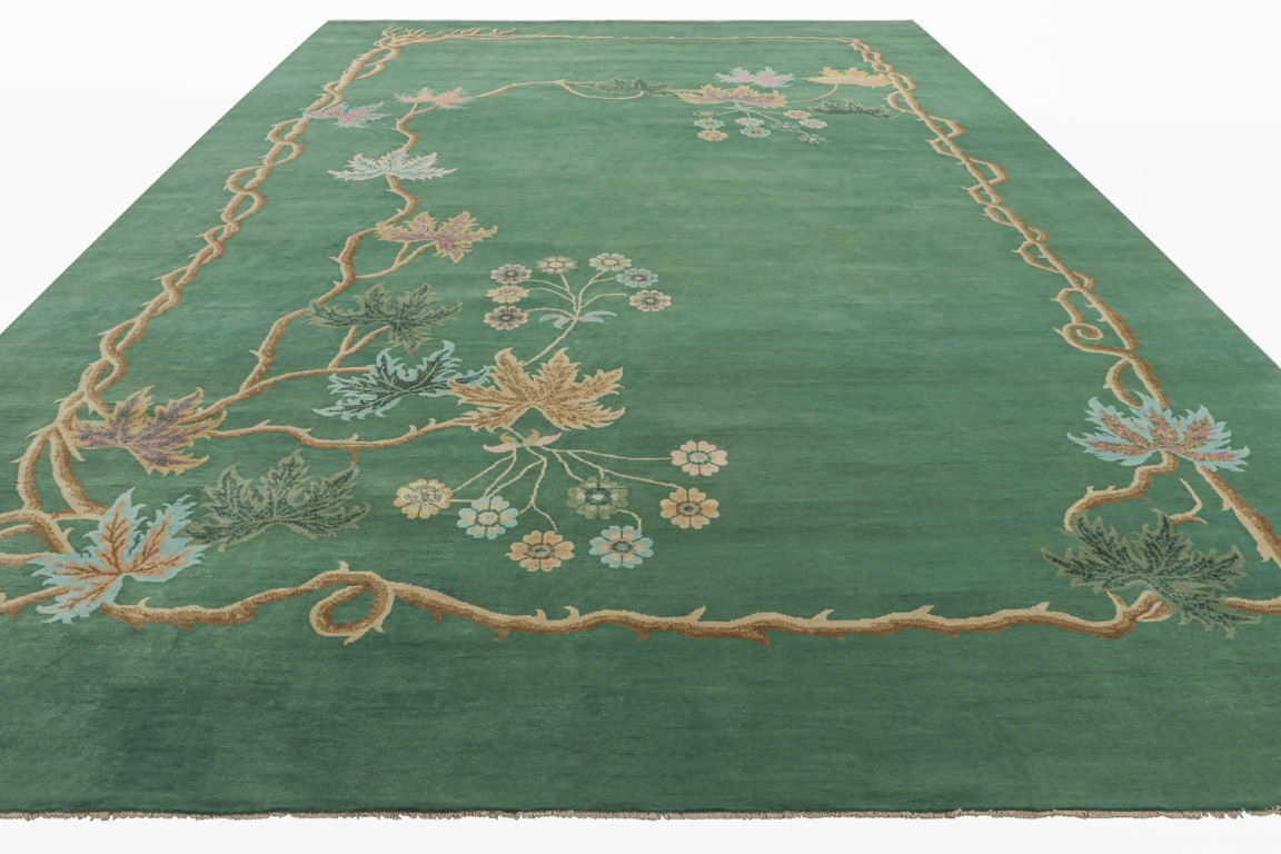 Chinese Art Deco Floral Rug