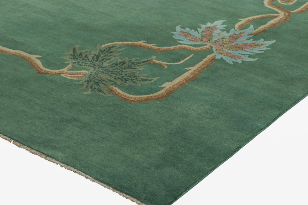 Chinese Art Deco Floral Rug