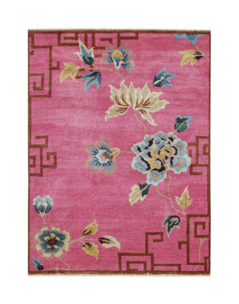 Chinese Art Deco Floral Rug