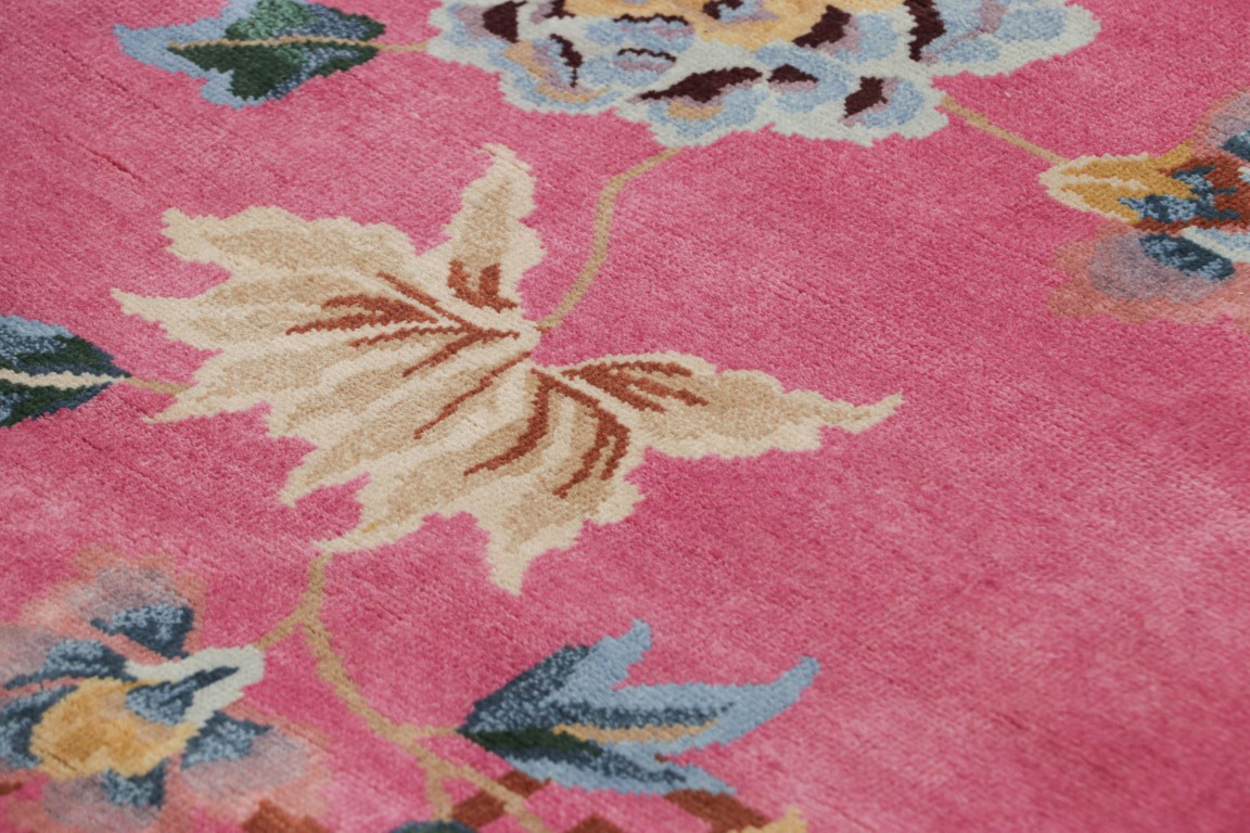 Chinese Art Deco Floral Rug