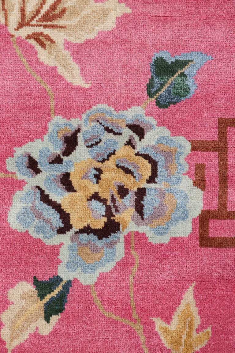 Chinese Art Deco Floral Rug