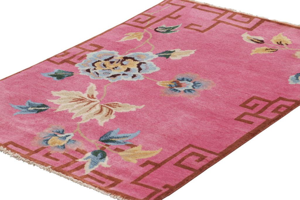 Chinese Art Deco Floral Rug
