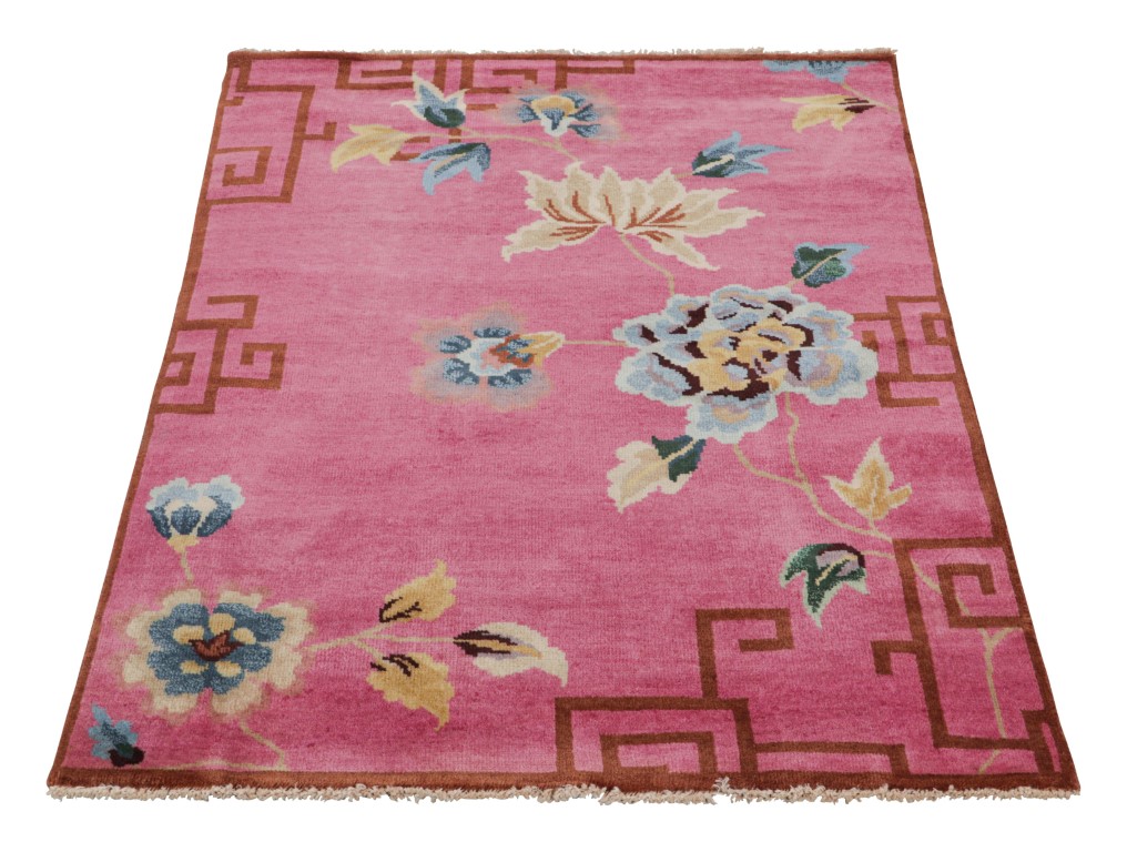 Chinese Art Deco Floral Rug