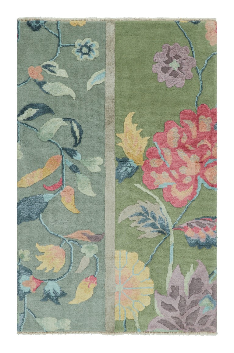 Chinese Art Deco Floral Rug