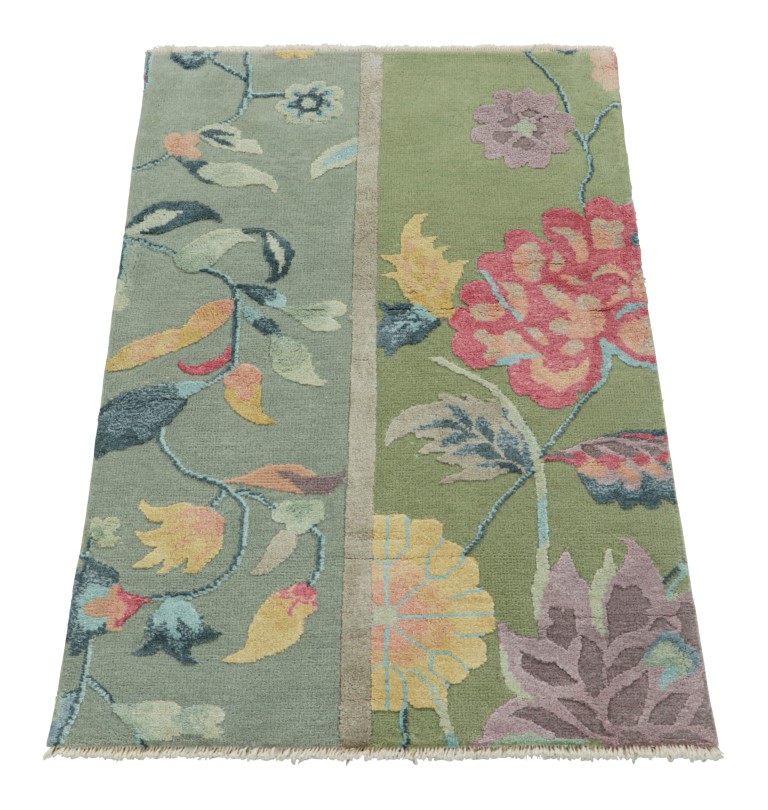 Chinese Art Deco Floral Rug