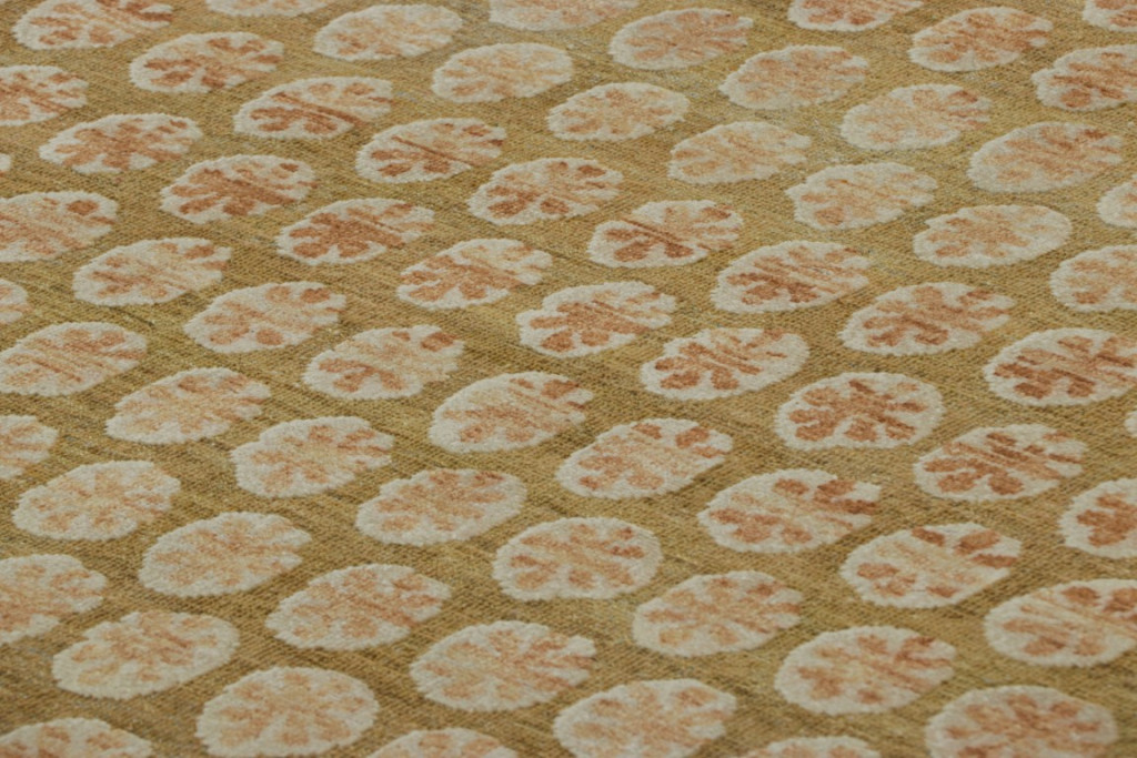 Modern Block Print Floral Rug