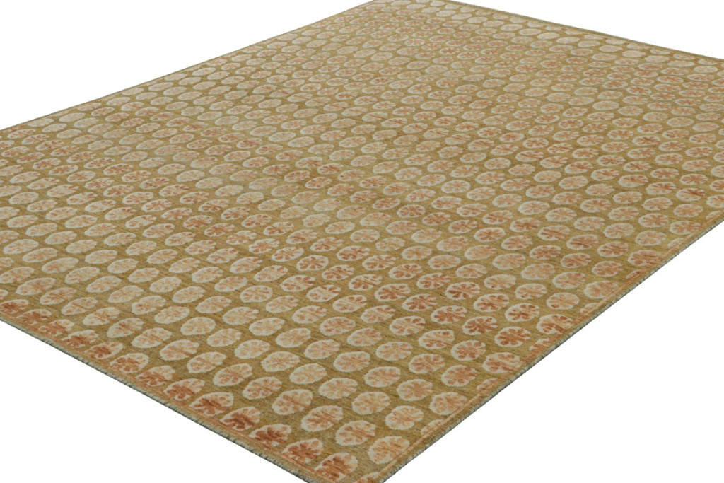 Modern Block Print Floral Rug