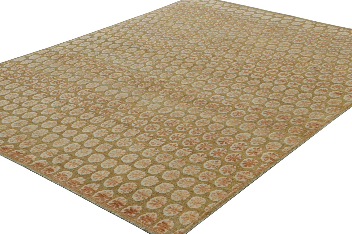 Modern Block Print Floral Rug
