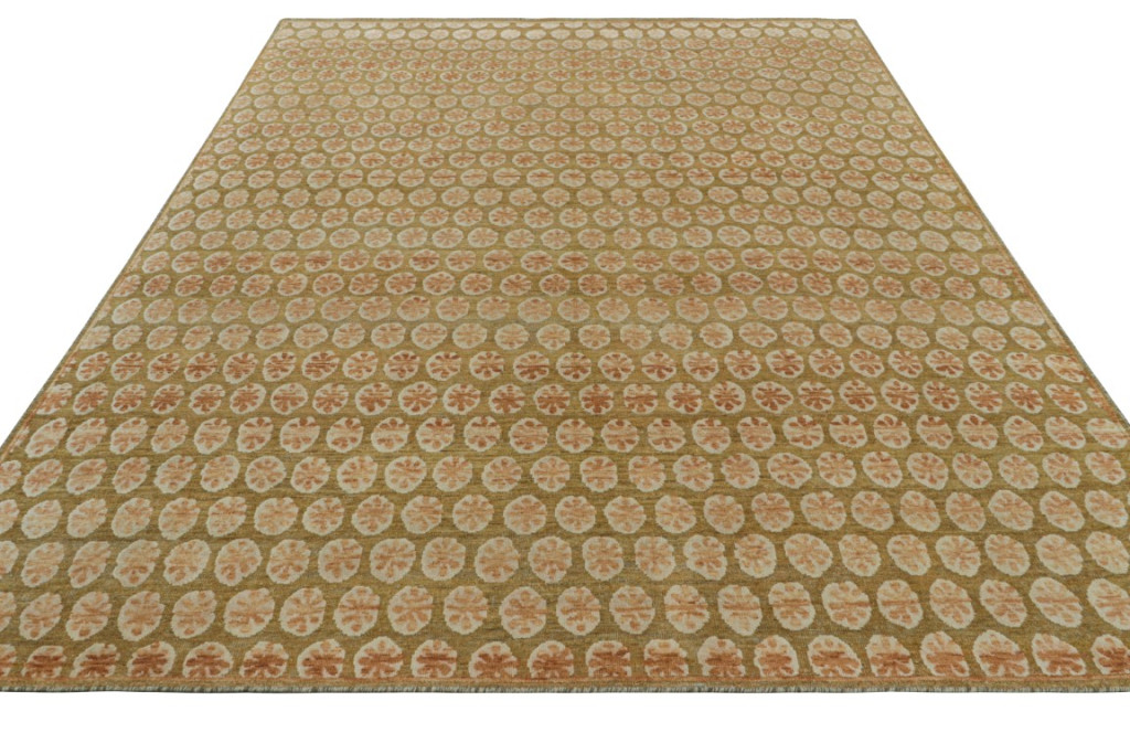 Modern Block Print Floral Rug