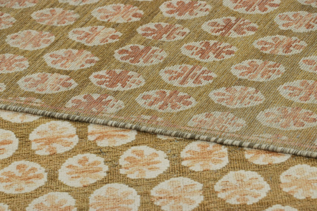 Modern Block Print Floral Rug