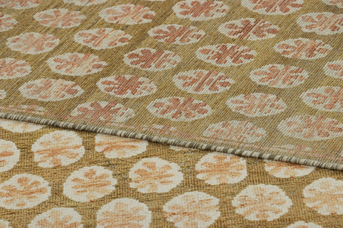 Modern Block Print Floral Rug