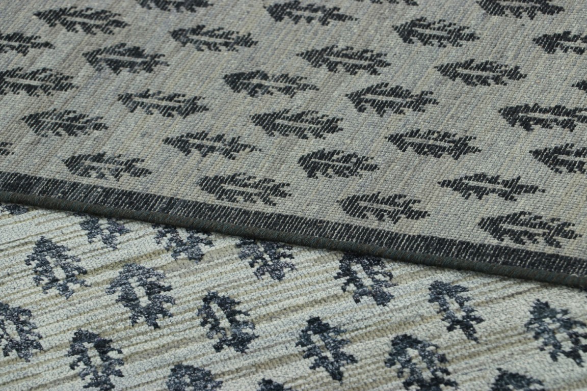 Modern Block Print Floral Rug