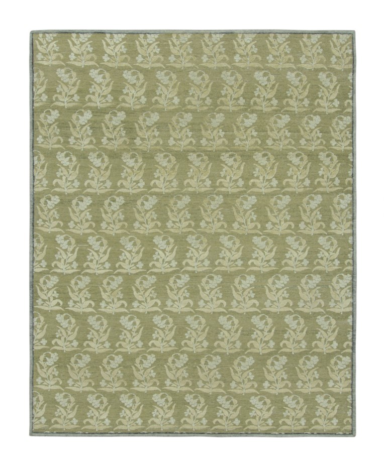 Modern Block Print Floral Rug