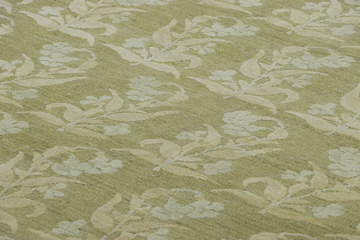 Modern Block Print Floral Rug