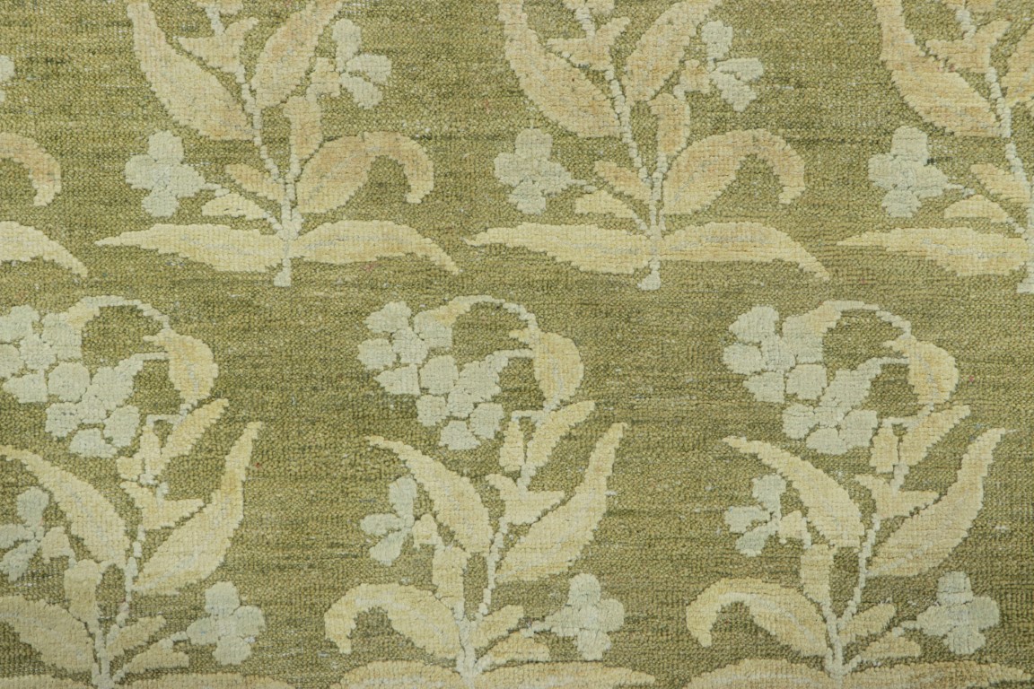 Modern Block Print Floral Rug