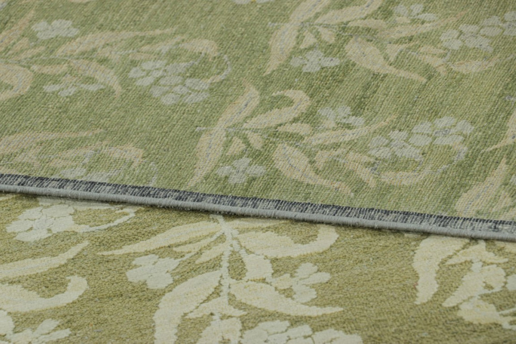 Modern Block Print Floral Rug