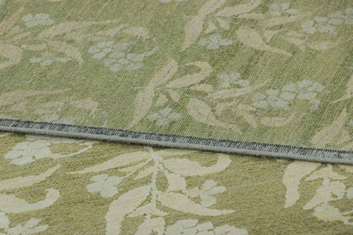 Modern Block Print Floral Rug