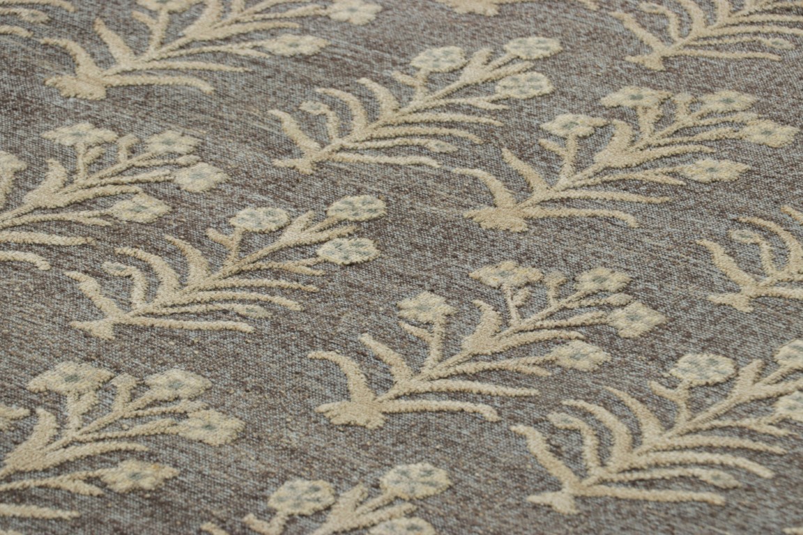 Modern Block Print Floral Rug