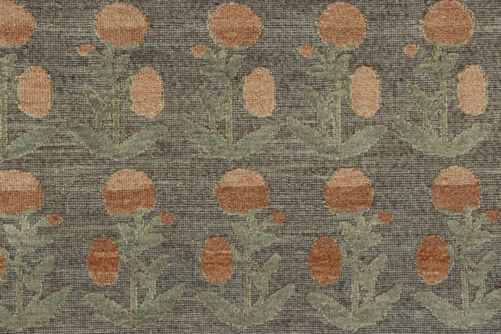 Modern Block Print Floral Rug