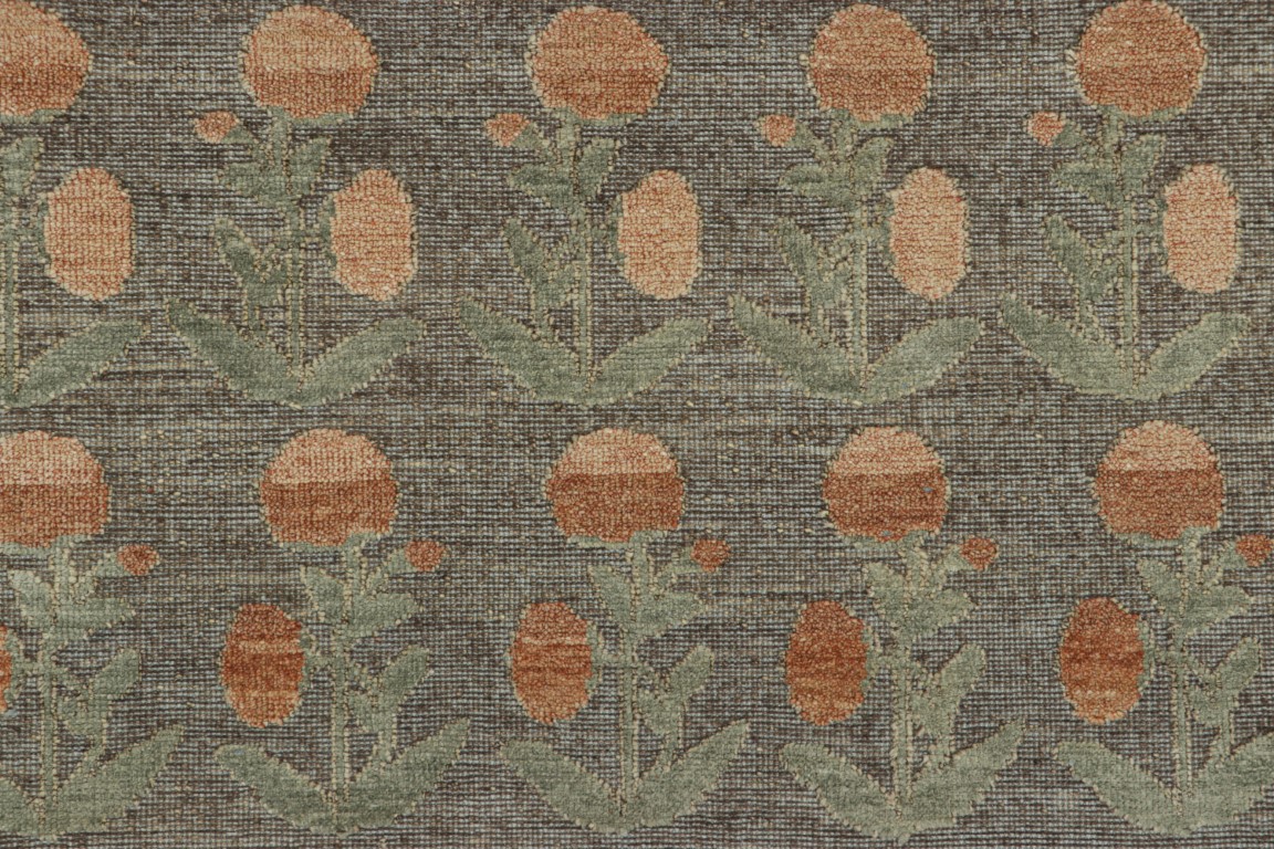 Modern Block Print Floral Rug