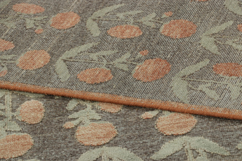 Modern Block Print Floral Rug