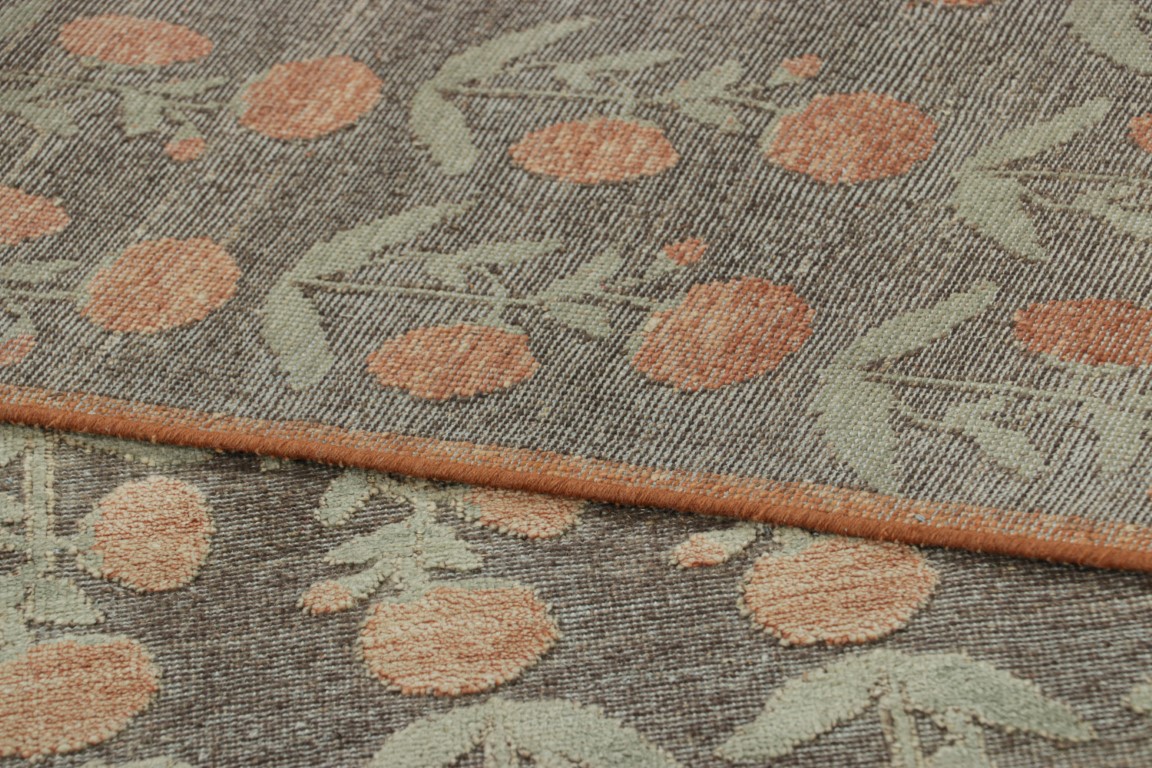 Modern Block Print Floral Rug