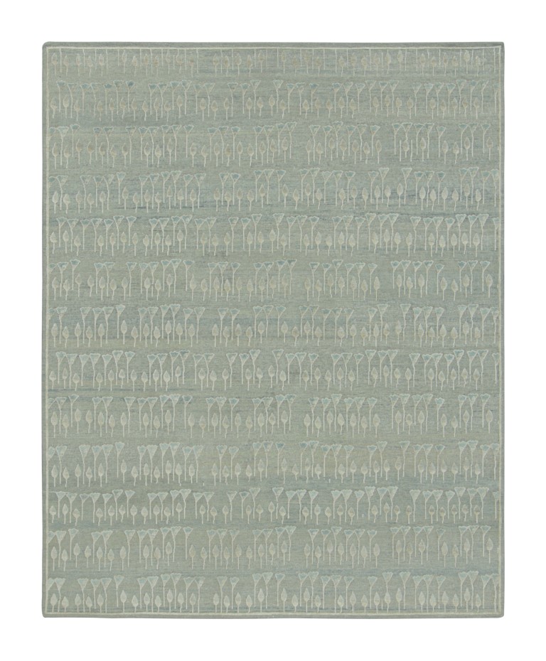 Modern Block Print Floral Rug