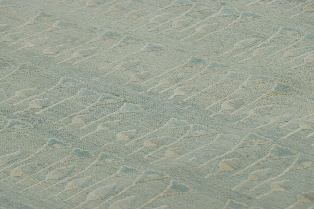Modern Block Print Floral Rug