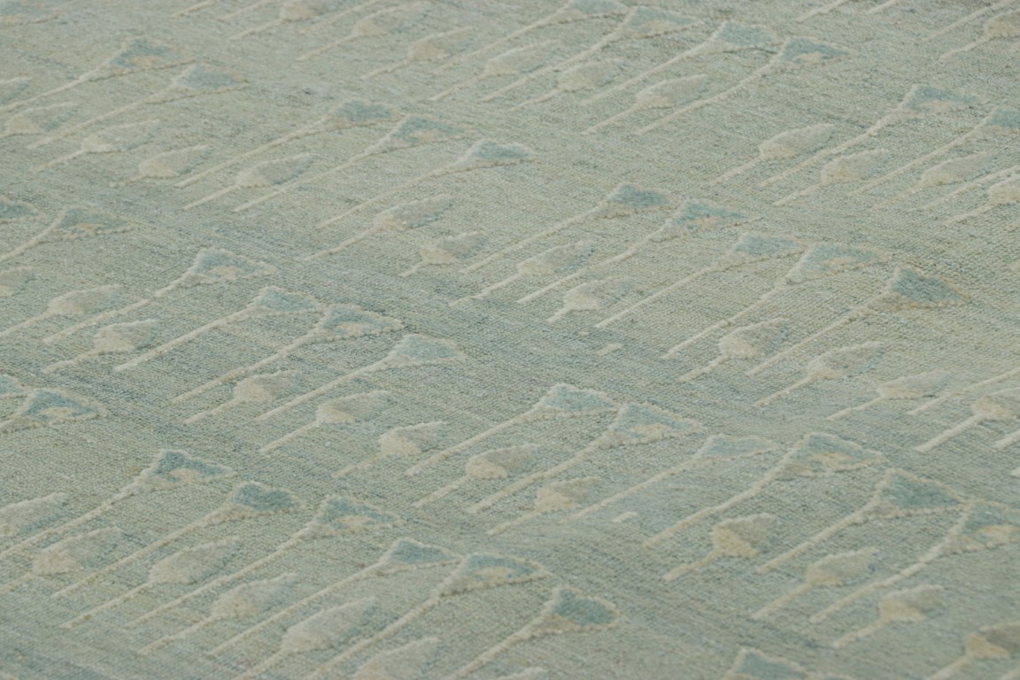 Modern Block Print Floral Rug