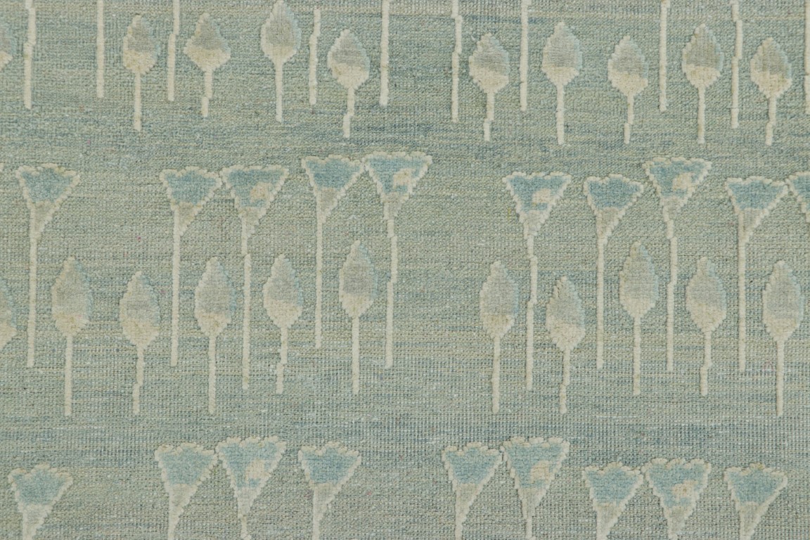 Modern Block Print Floral Rug