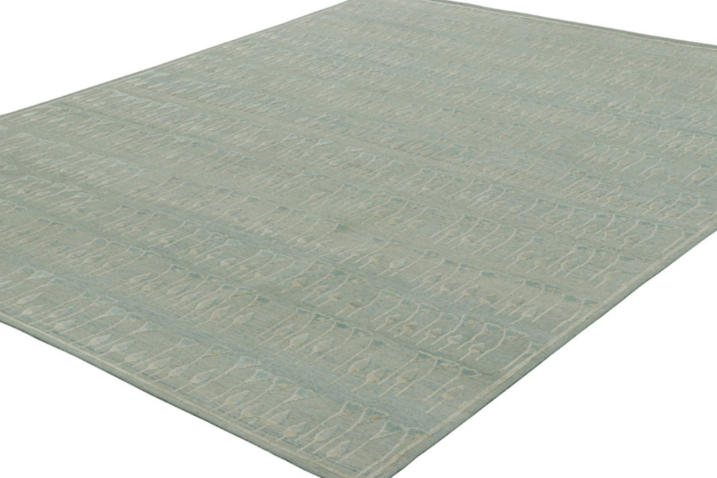 Modern Block Print Floral Rug