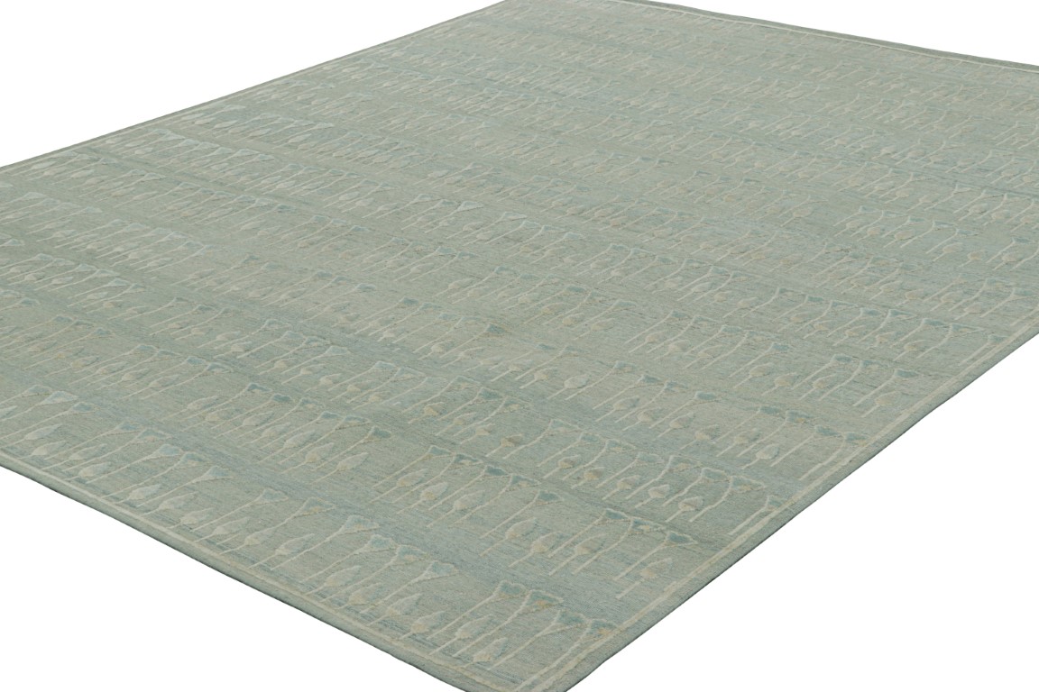 Modern Block Print Floral Rug