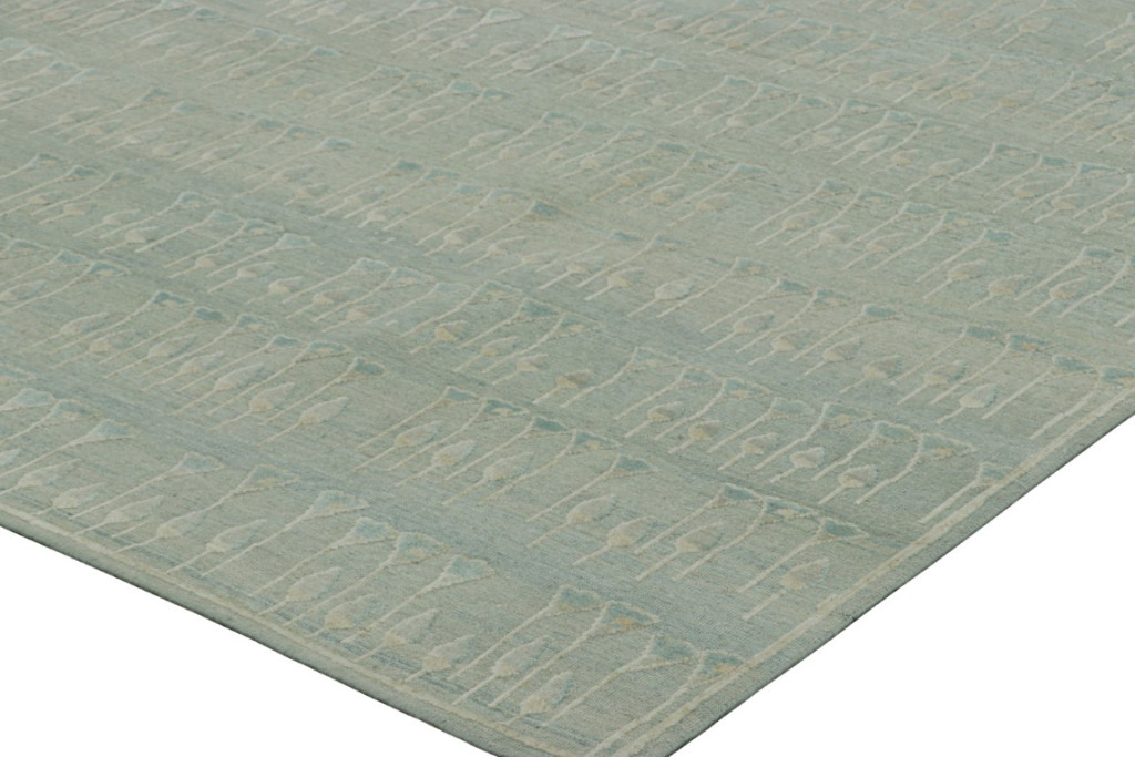 Modern Block Print Floral Rug