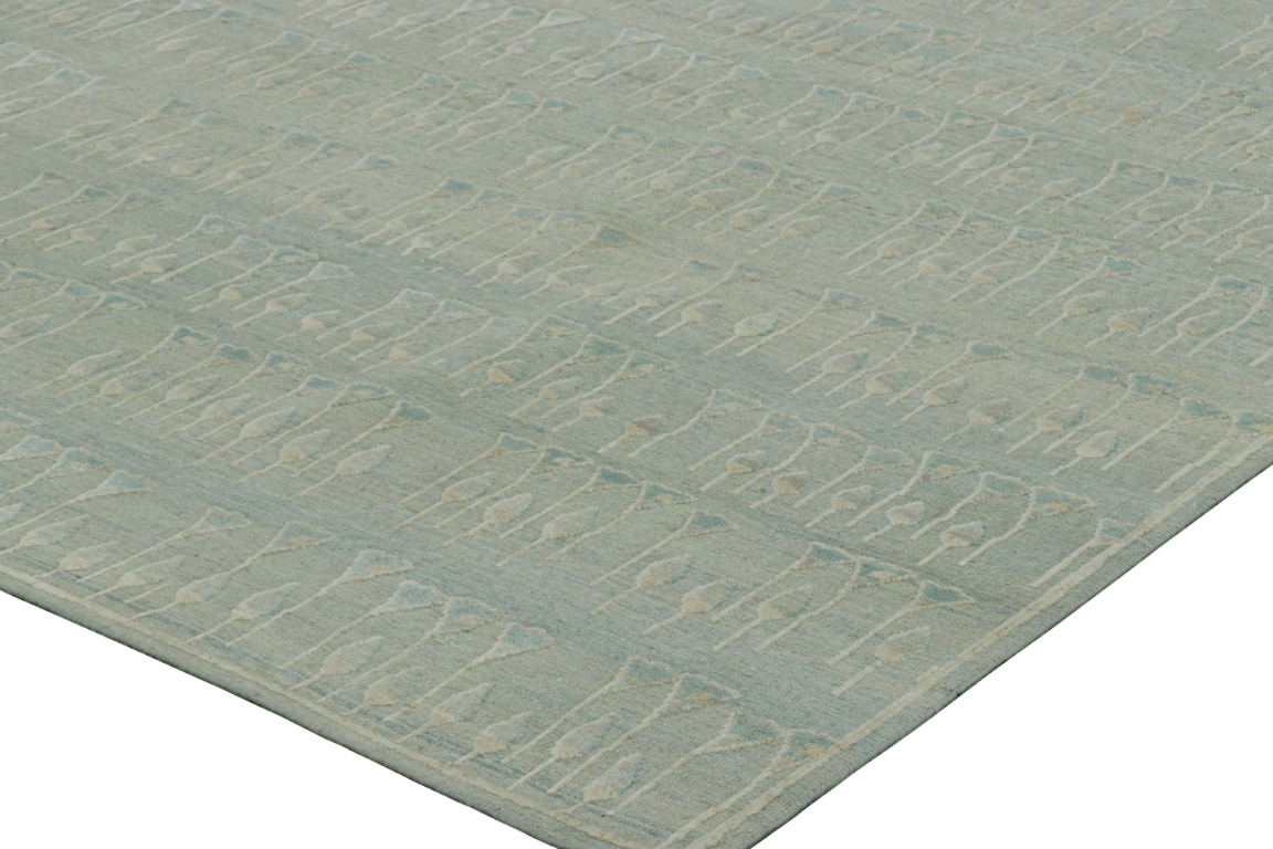 Modern Block Print Floral Rug