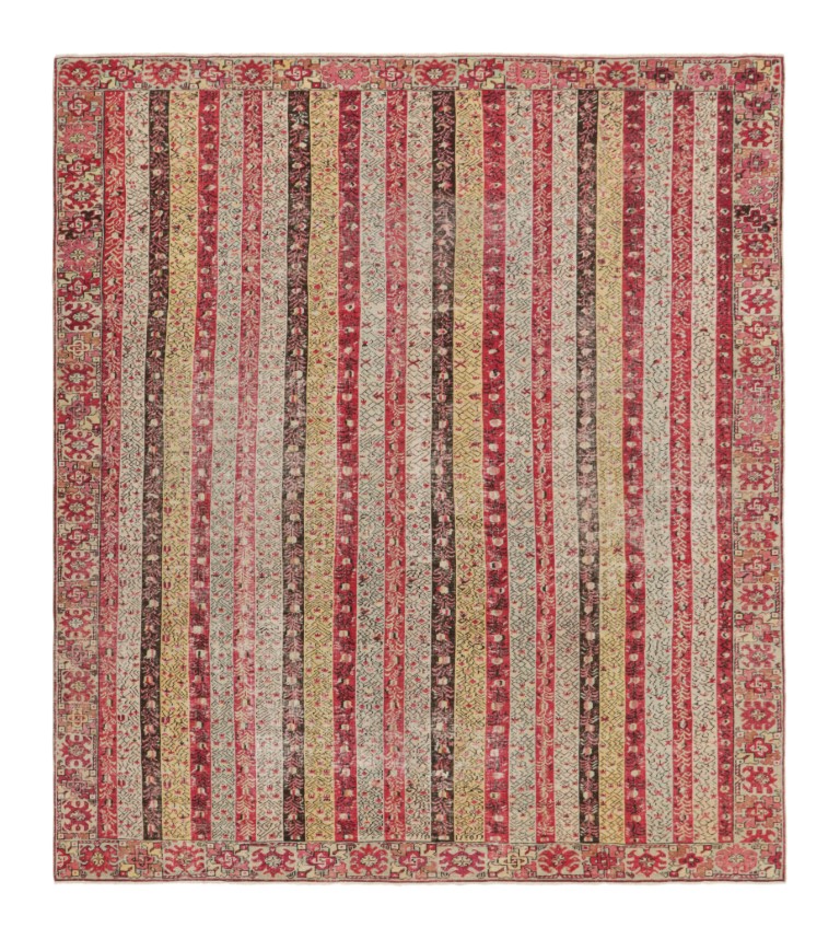 Antique Ghiordes Striped Rug