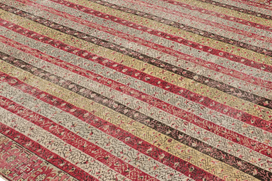 Antique Ghiordes Striped Rug