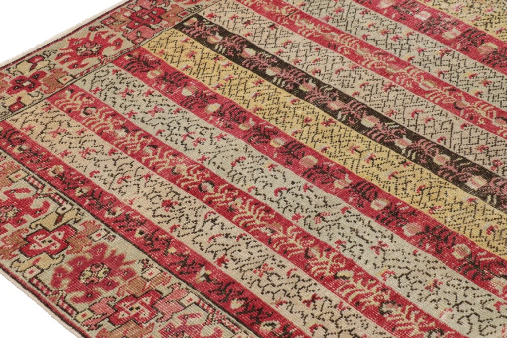Antique Ghiordes Striped Rug