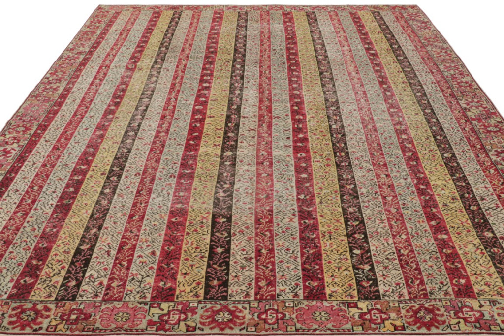 Antique Ghiordes Striped Rug